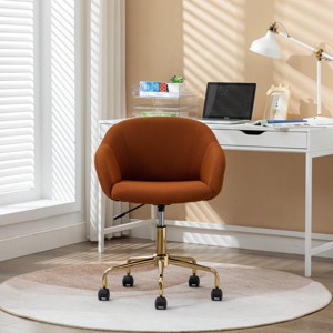 Rolling Desk Chair With Wheels Mesh Fabric Task Chairs With Wheels,Adjustable Height Home Office Chair With Gold Metal Base-The Pop Home - 1 of 4