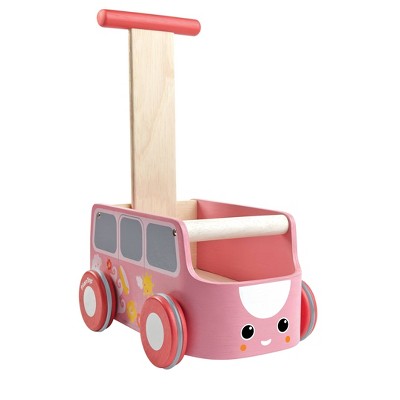 pink wooden baby walker