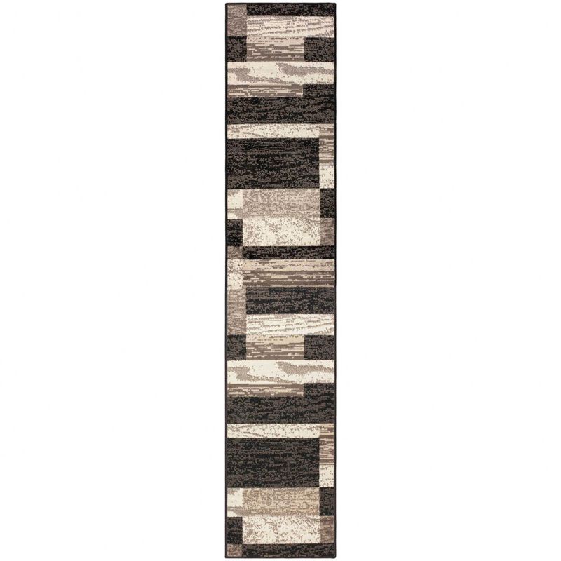 Contemporary Patchwork Geometric Indoor Runner or Area Rug by Blue Nile Mills, 1 of 9