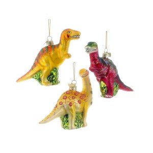 Kurt Adler Noble Gems Glass Ornaments for Christmas Tree, Dinosaurs, Assorted (Pack of 3) - 1 of 1