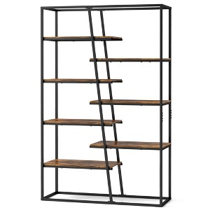 Costway 71" Tall Bookshelf with Heavy-duty Metal Frame 7-Tier Industrial Etagere Bookcase - 1 of 4