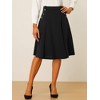 Allegra K Women's High Waist Button Decor Vintage Pleated Flared Midi Skirt - image 2 of 4