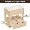 Mshliw 30 Inch Bathroom Vanity with Sink, Freestanding Cabinet with Open Shelf and Two Drawers, Ceramic Top Included - 4 of 4