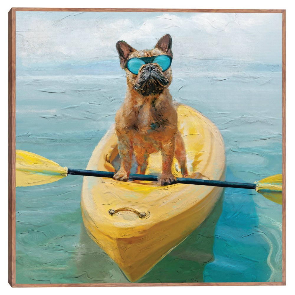 Photos - Other Decoration Kanine Kayak Unframed Wall Canvas - Masterpiece Art Gallery: French Bulldog, Modern Decor, MDF Canvas