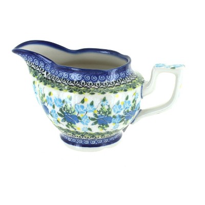 Blue Rose Polish Pottery Blue Cottage Gravy Boat
