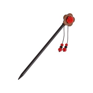 Unique Bargains Hair Chopstick Black Red 1 Pc - 1 of 4