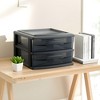 Homz 2 Pack Storage Cart, Medium 2 Drawer Plastic Rolling Container for Home and Office Organization, Black Frame with Smoke Tint Drawers - 4 of 4