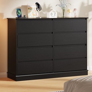 Orieon Black 8 Drawer Dresser for Bedroom, Modern Chest of Drawers with Storage Drawers, Large Double Dresser for Closet for Living Room, Hallway - 1 of 4