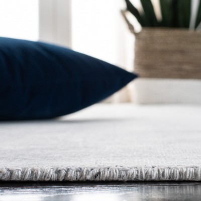 Ivory Elegance Hand-Knotted Wool and Viscose Square Area Rug