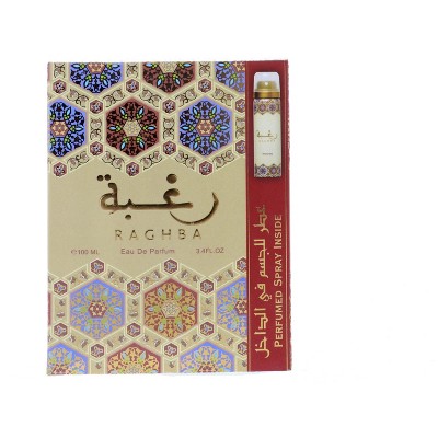 Lattafa Raghba Eau de Parfum, 3.4 oz Raghba Perfumed Deodorant, 1.7 oz