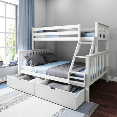 Max & Lily Bunk Bed, Twin Xl-over-queen Bed Frame For Kids With Storage ...