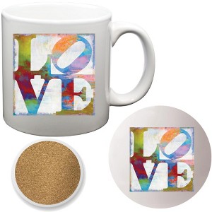 Courtside Market Love White 20 oz Mug & Ceramic Coaster Set - 1 of 1