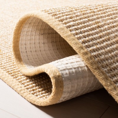 Beige Ivory Wool Handmade Non-slip Runner Rug