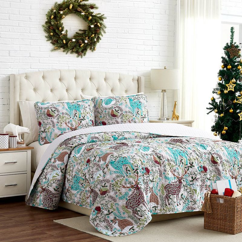 Southshore Fine Living, Holiday Collection Christmas Bedding Oversized Quilt Sets, 1 of 9