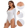 INSPIRE CHIC Women's Bodysuit Long Sleeve Slim Fit V Neck Tummy Control Brief Shapewear - 3 of 4