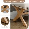 Modern Storage Bench Luxury Storage Living Room Foot Rest with Flipping Lid Upholstered Storage Rectangular Bench Beige - 3 of 4
