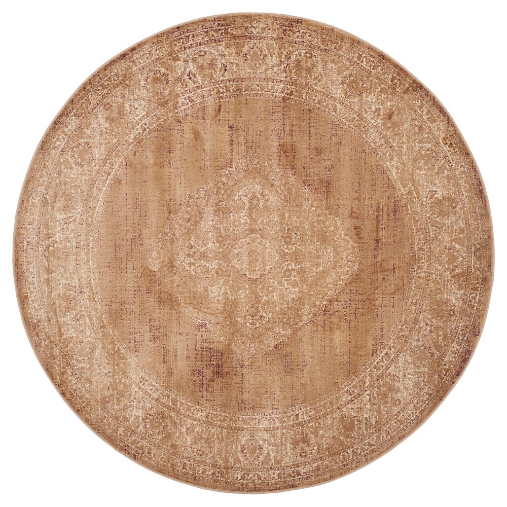 Soft Taupe Adalene Vintage Inspired Rug (6' Round) - Safavieh