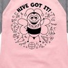 Girls' - Instant Message - Math Problem Bee Shirt Tail Raglan Graphic T-shirt - 2 of 4