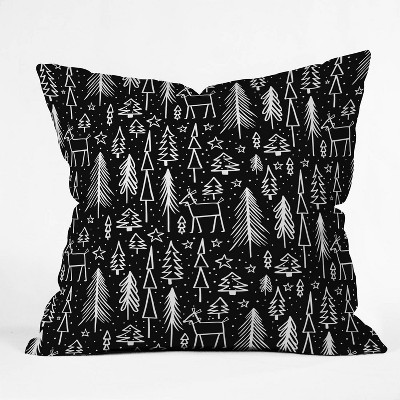 16"x16" Heather Dutton Winter Wonderland Square Throw Pillow Black - Deny Designs