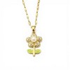 Anna-Kaci Women's Floral Necklace and Earring Set with Pearl Center and Crystal Petal Details 15.5+2in - Gold - 3 of 4