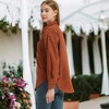 Anna-Kaci Women's Casual Boyfriend Button Down Shirt Coat - 4 of 4