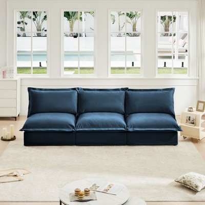 NicBex Couches for Living Room Single Deep Seat Sofa Couch Fabric Slip-covered Armchair with 1 Big Back Cushion and 2 Big Toss Pillows