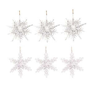 Dexmalle Set of 6 Iron Snowflake Hanger,Decorative Hanging Ball Christmas Tree Ornaments - 1 of 4