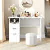 Tangkula 42.5” Writing Desk with 3 Storage Drawers & Open Compartment Modern Computer Workstation Laptop Desk with USB Port Type C White - 4 of 4