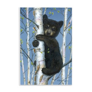 Stupell Industries Bear Cub Climbing Birch Tree Wall Plaque Art - 1 of 4