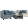 7-Piece Modular Wicker Patio Sofa Set with Coffee Table and Cushions, Outdoor Conversation Furniture for Backyard or Garden – The Pop Home - 2 of 4