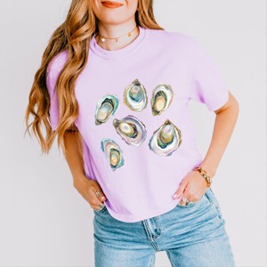 Simply Sage Market Oysters Watercolor Boxy Crop Top - 1 of 4