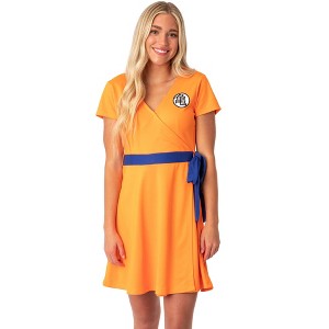 Dragon Ball Z Womens' Kanji Symbol Cosplay Costume Skater Dress - 1 of 4