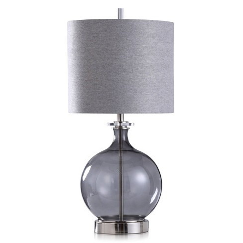 Smoked Glass Globe Table Lamp With, Acrylic Column Table Lamp Usb Cable