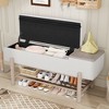 Hrinhom 47.2"W Upholstered Storage Bench,Modern Entryway Bench - 2 of 4