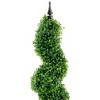 Northlight Potted Two Toned Artificial Spiral Boxwood Garden Topiary Tree - 5' - 3 of 4
