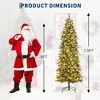 Pre-Lit Christmas Tree with Pine Cones,Pencil Shaped Christmas Tree, 6ft，Artificial Tree for Home Party Office Holiday Decoration - 2 of 4