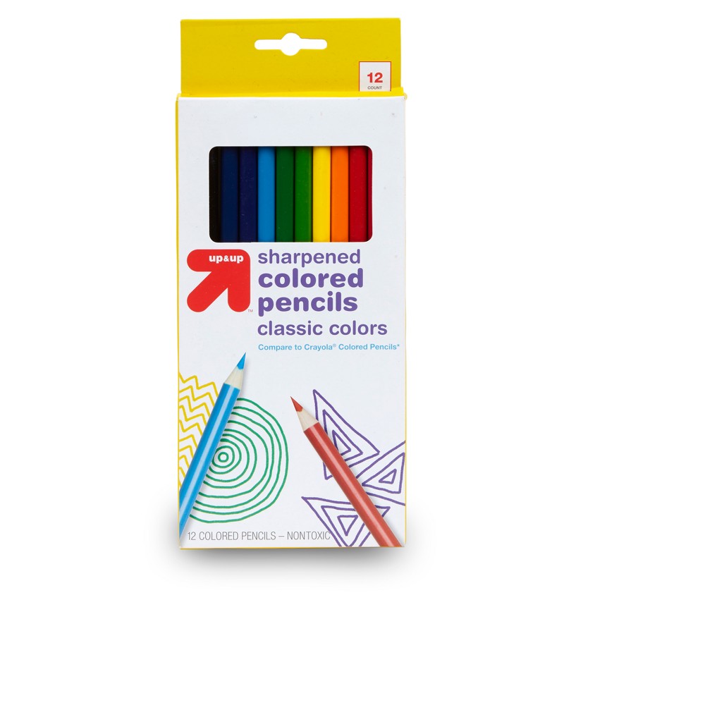 12ct Sharpened Colored Pencils Classic Colors - Up&Up was $1.49 now $0.65 (56.0% off)