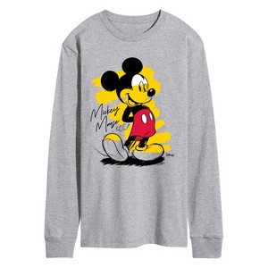Men's - Disney - Sketchy Mickey Long Sleeve Graphic T-Shirt - 1 of 3