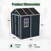Dark Gray Resin Backyard Storage Shed with Window, Outdoor Plastic Garden Tool Shed, Weatherproof Roof Storage Shed with Large Space-Coolbibila - 4 of 4