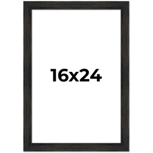 PosterPalooza | 16x24 Wide Barnwood Picture Frame, UV Acrylic, 6 Finishes - Grey, Brown, White, and Black - 1 of 4