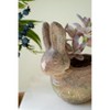 Small Rustic Rabbit Planter 4 inch Terracotta – Grey Distressed Look by Kalalou - 3 of 4