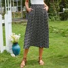 EXLURA Womens High Waist Polka Dot Pleated Skirt Midi Swing Skirt with Pockets - 4 of 4