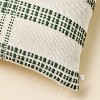 18"x18" Open Texture Plaid Square Christmas Throw Pillow Dark Green - Hearth & Hand™ with Magnolia - image 4 of 4