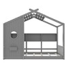 Whisen Twin Size Floor House Bed & Kids Montessori Bed, Playhouse Bed with Storage Shelf, Roof Design - 4 of 4