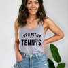Simply Sage Market Life Is Better With Tennis Racerback Tank - 2 of 4