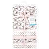 Hudson Baby Infant Girl Cotton Rich Flannel Receiving Blankets Bundle, Pink Bows, One Size - 2 of 4