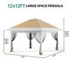 12x12 FT Gazebo Outdoor Canopy Tent, with Mosquito Netting, 4 Sandbags & Wheeled Bag, Double Tiers & Mesh Netting, for Backyard - 3 of 4