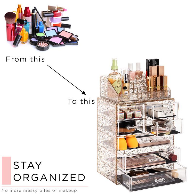 Sorbus Clear Cosmetic Makeup Organizer Case & Display - Spacious Design - Great for Dresser, Bathroom, Vanity & Countertop, 6 of 10
