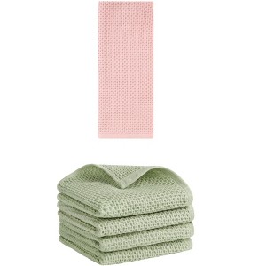 REGALWOVEN 5 Pack Soft Absorbent Waffle Cotton Bathroom Hand Towel Set 13" x 30" - 1 of 4