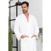 Lotus Linen Waffle Spa Bathrobe for Men - Absorbent, Lightweight Gray Small - 3 of 4